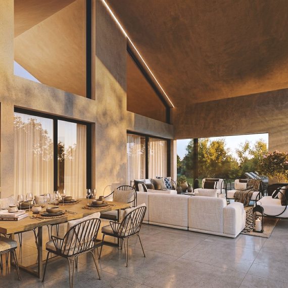 Render 3D, projecto arquitectura de moradia moderna